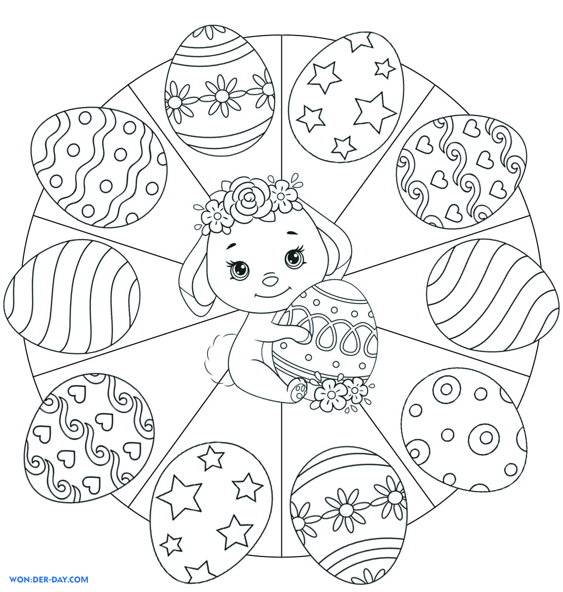 Easter Mandala coloring pages - Free coloring pages | WONDER DAY — Coloring  pages for children and adults