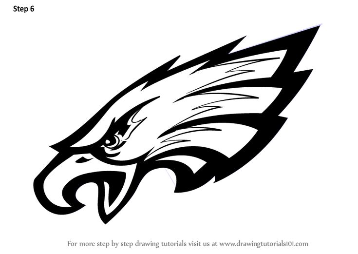 Step by Step How to Draw Philadelphia Eagles Logo : DrawingTutorials101.com  | Philadelphia eagles colors, Football coloring pages, Philadelphia eagles