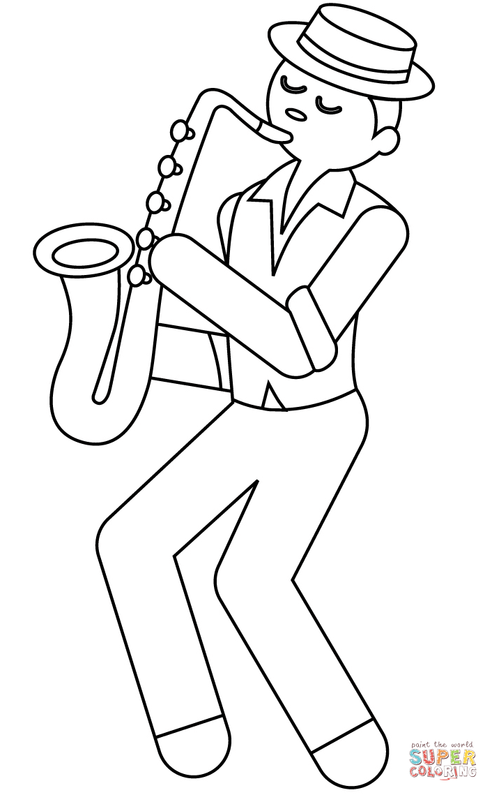 Jazz Musician coloring page | Free Printable Coloring Pages