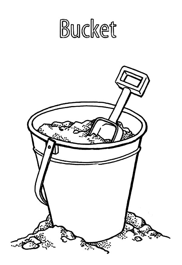 Sand Bucket and Shovel Coloring Page - Get Coloring Pages