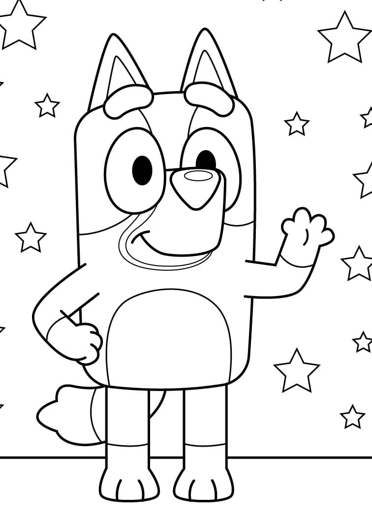 Friendly Bluey Coloring Page - Free Printable Coloring Pages for Kids