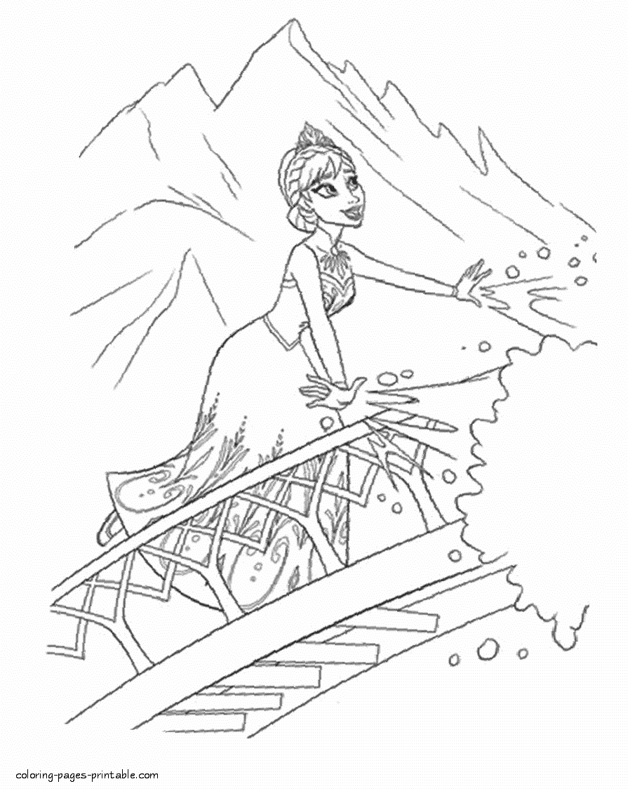Queen Elsa coloring pages || COLORING-PAGES-PRINTABLE.COM