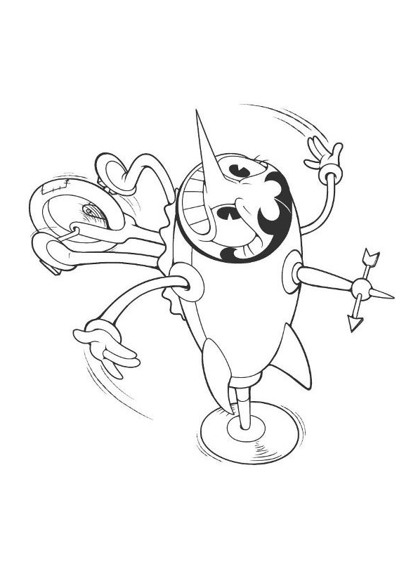 Drawing 7 from Cuphead coloring page