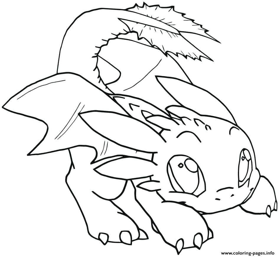 Night Fury Baby Toothless Dragon Coloring Pages Printable