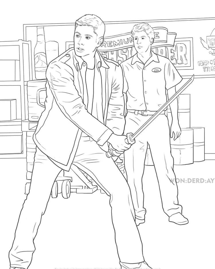 Coloring Pages Supernatural. Best collection, Print A4