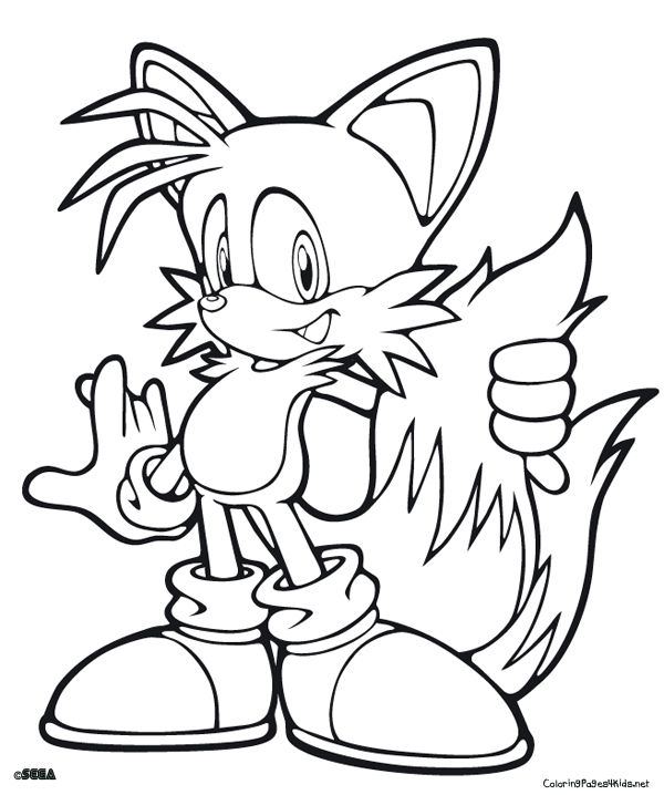 Essay Tails With Peace Sign Coloring Page Printable Sonic The ...