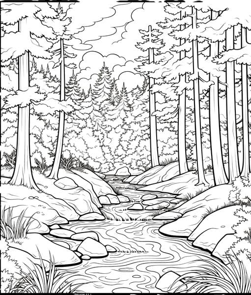 Creek Coloring Pages - Coloring Nation