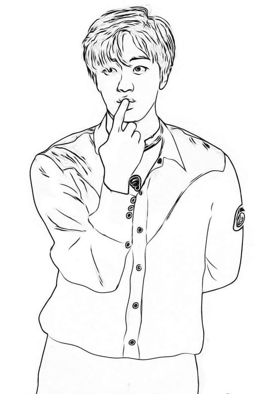 Jin is shy Coloring Page - Free ...