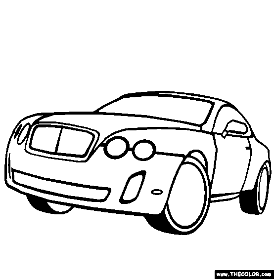 Bentley Continental Coloring Page | Free Bentley C