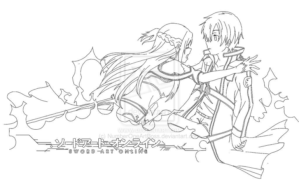 18 Pics of Sword Art Online Full Size Coloring Pages - Sword Art ...