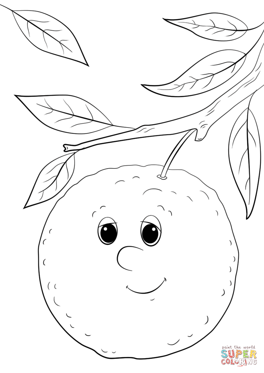 Cartoon Orange Character coloring page | Free Printable Coloring Pages