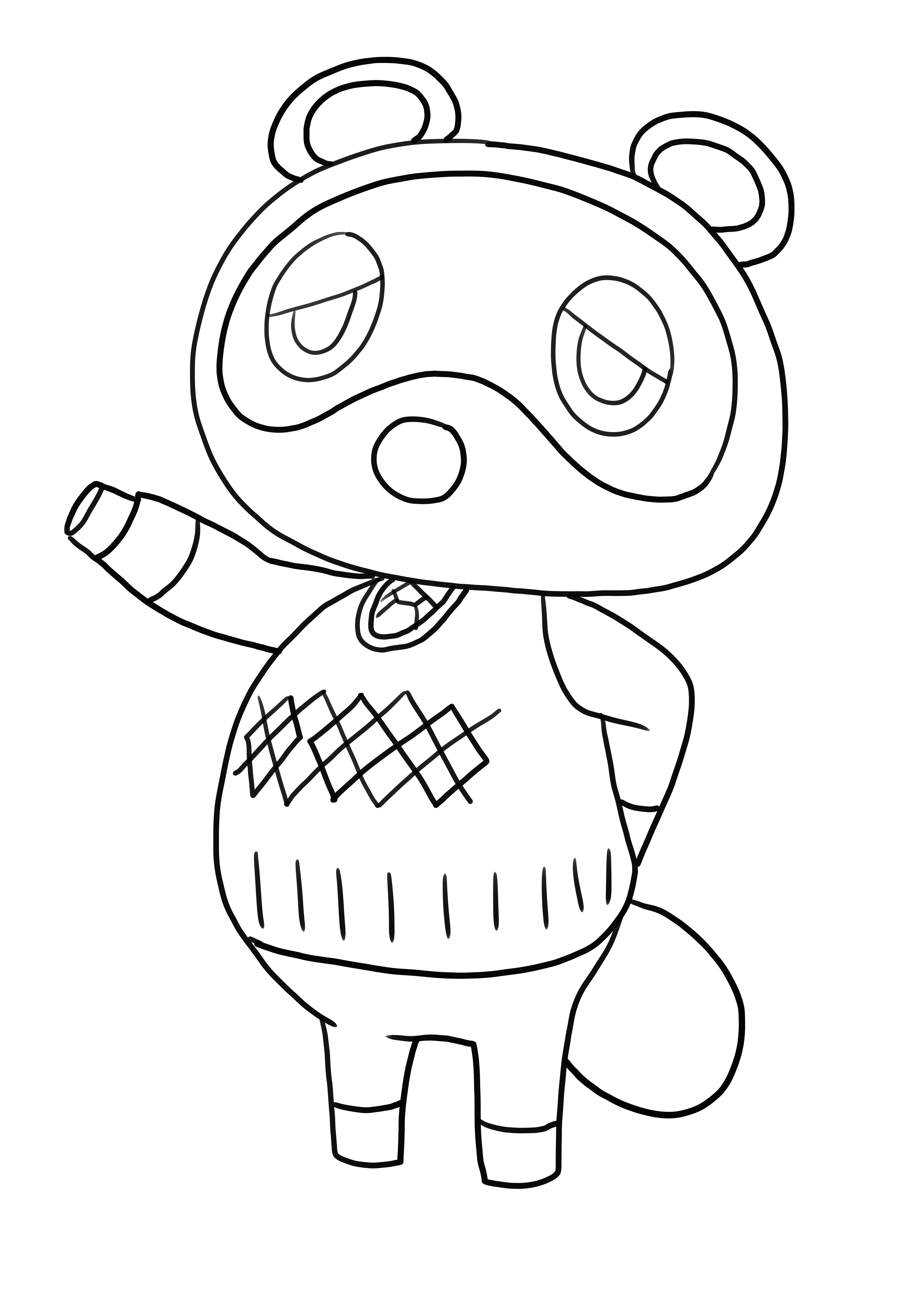 Tom Nook from Animal Crossing coloring page