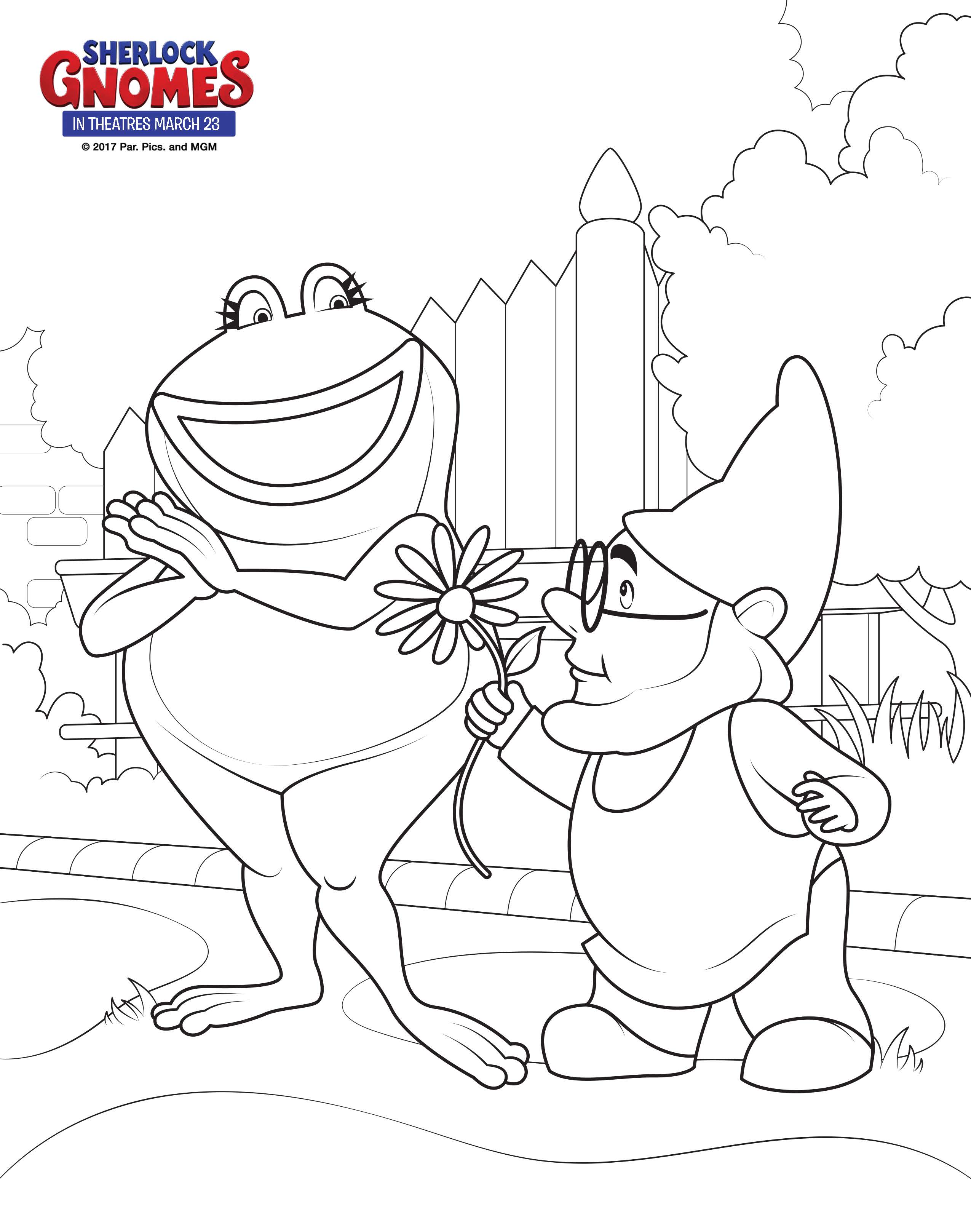 Free printable coloring sheets from Sherlock Gnomes!