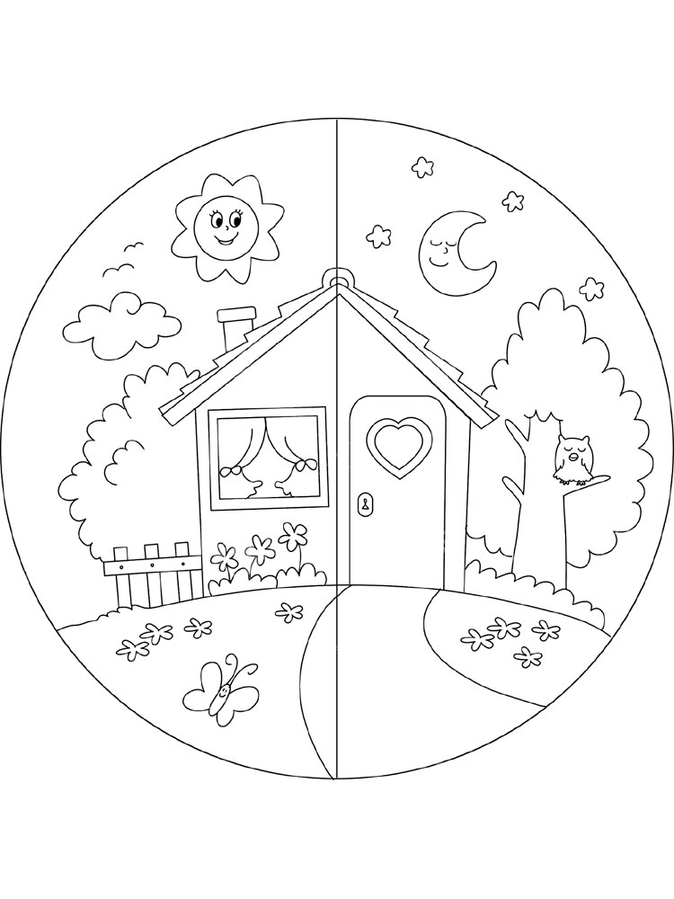 Day and night coloring pages
