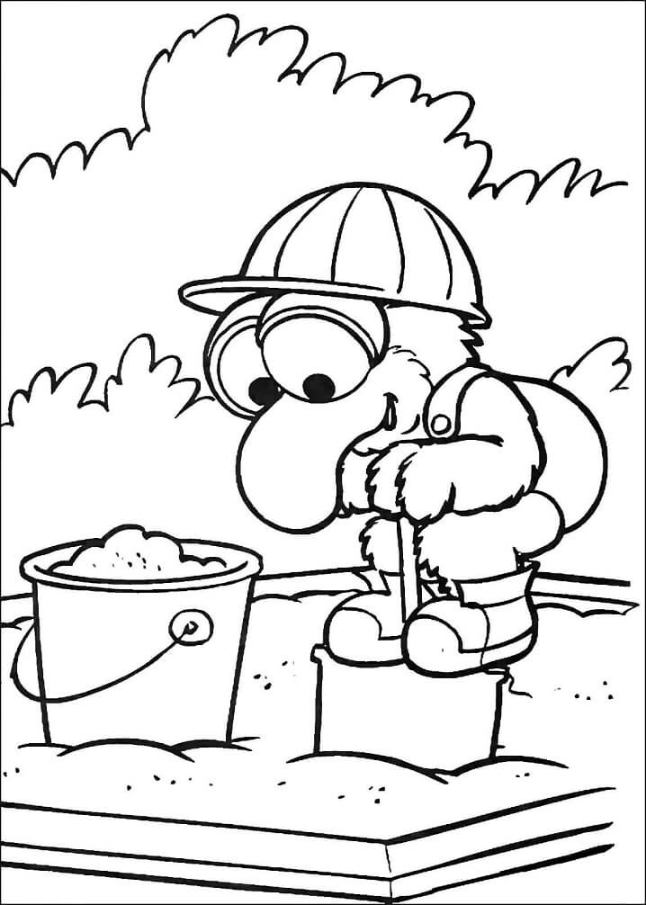 Baby Gonzo Is Playing on a Sandbox Coloring Page - Free Printable Coloring  Pages for Kids