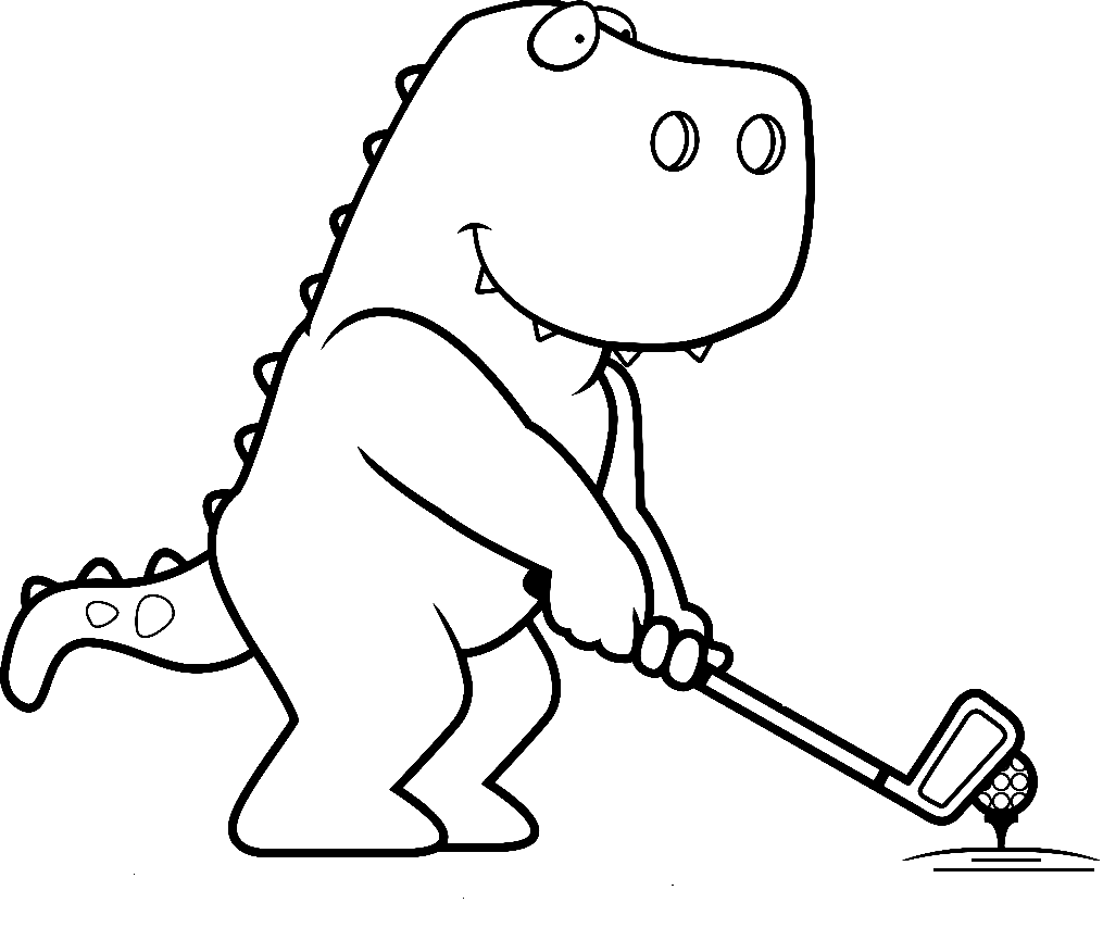 Dinosaur Golf Coloring Pages - Golf Coloring Pages - Coloring Pages For  Kids And Adults