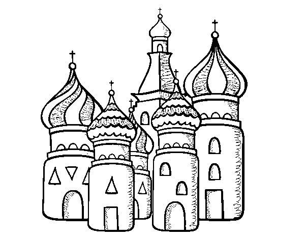 Saint Basil's Cathedral from Moscu coloring page - Coloringcrew.com
