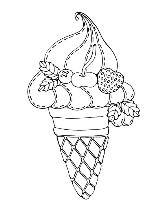 40 Ice Cream Coloring Pages for Kids - Etsy