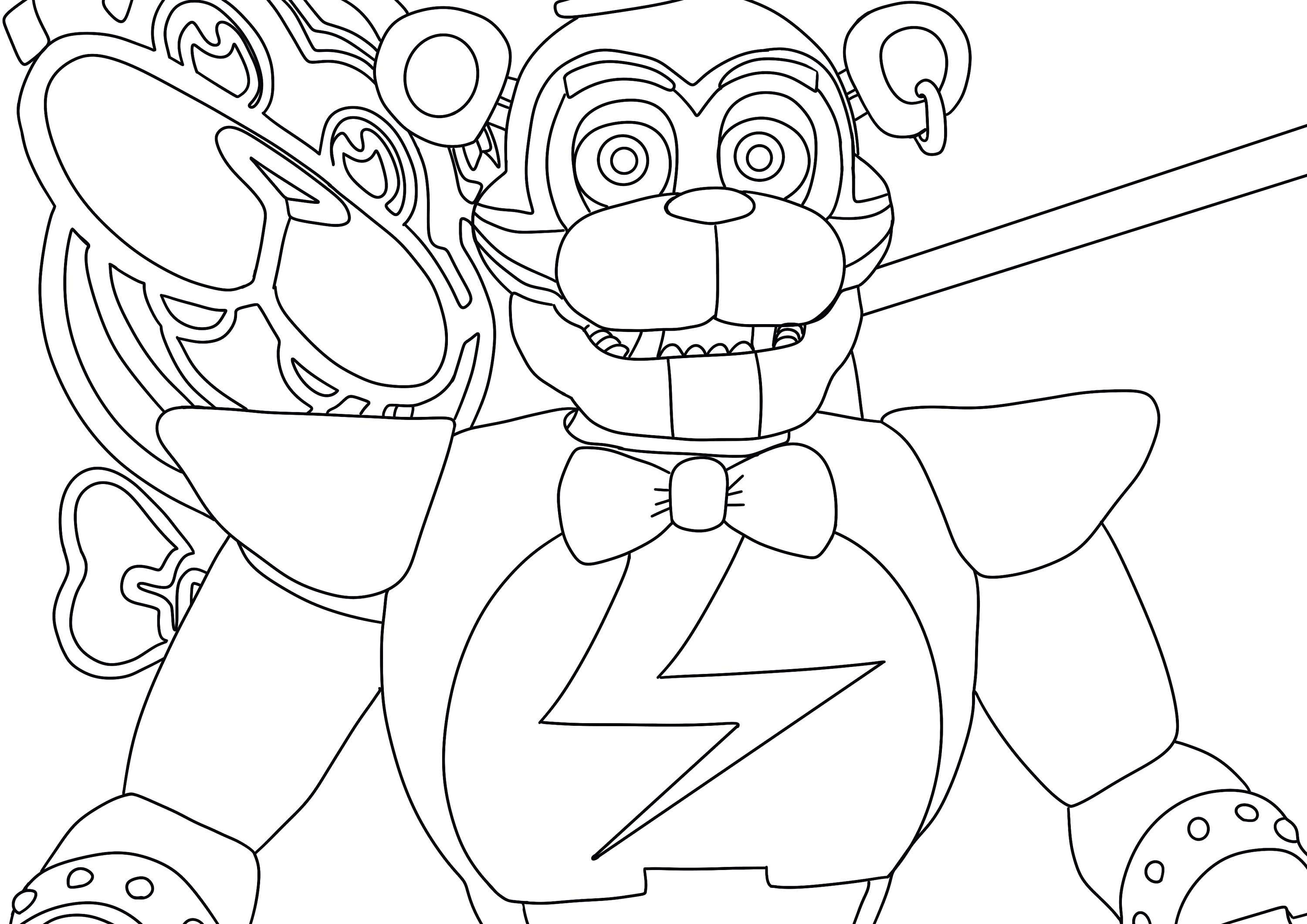 A4 Digital Downloadable Adult Colouring Page Five Nights at Freddys Freddy  Fasbear Security Breach - Etsy