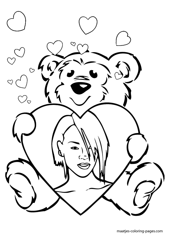 Rihanna Valentines day coloring pages