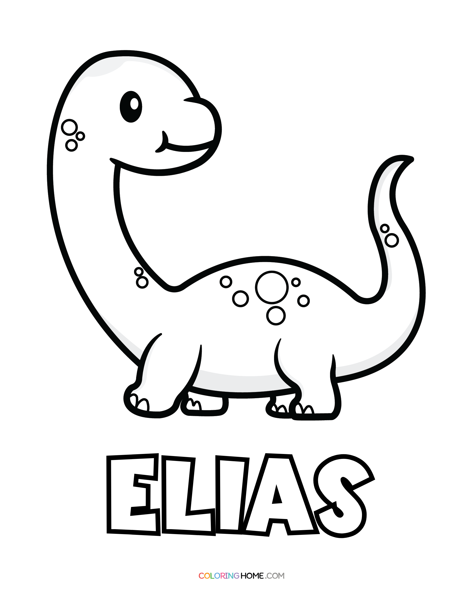 Elias dinosaur coloring page