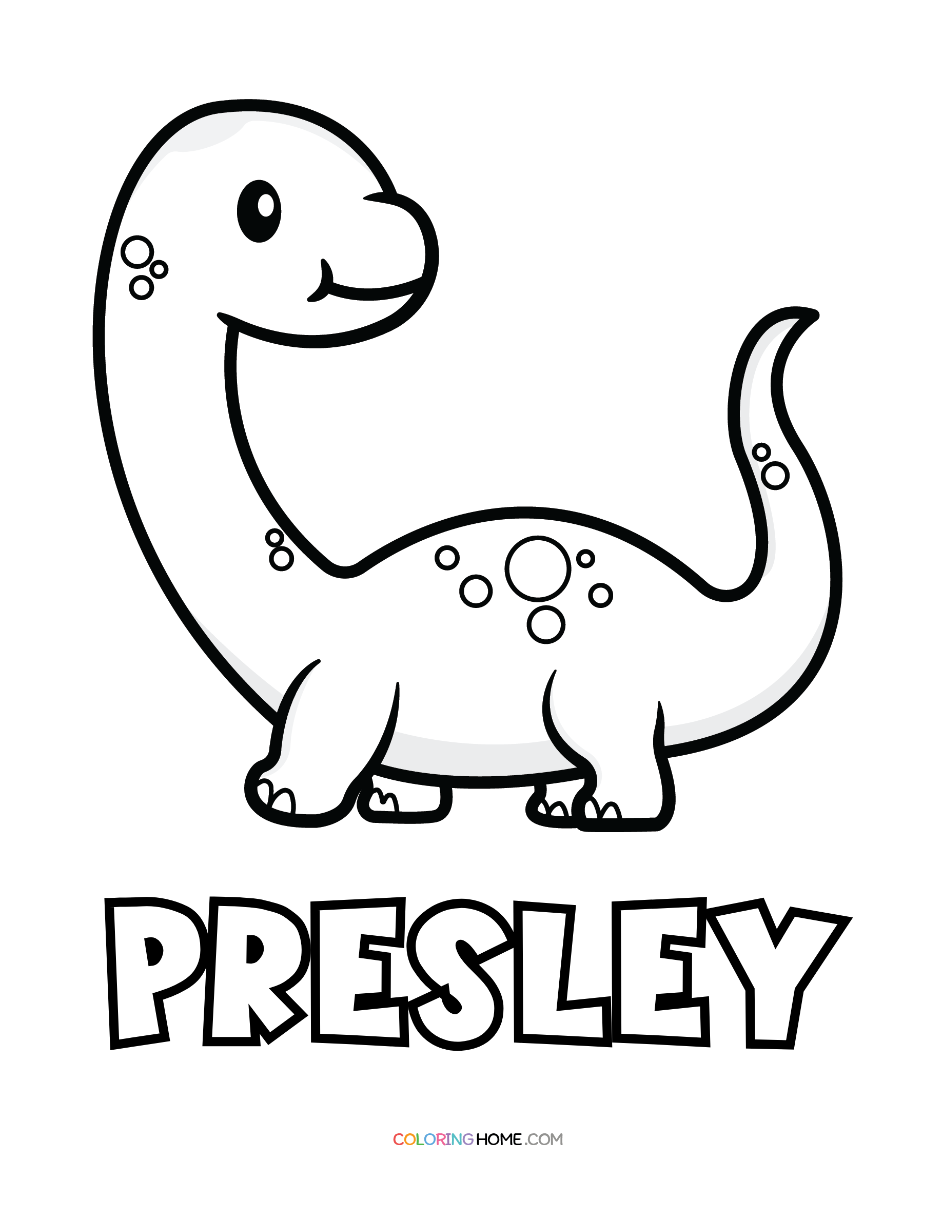 Presley dinosaur coloring page