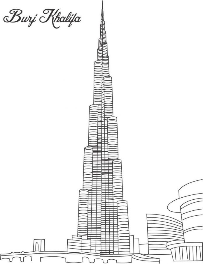 Skyscraper in Dubai coloring book to print and online
