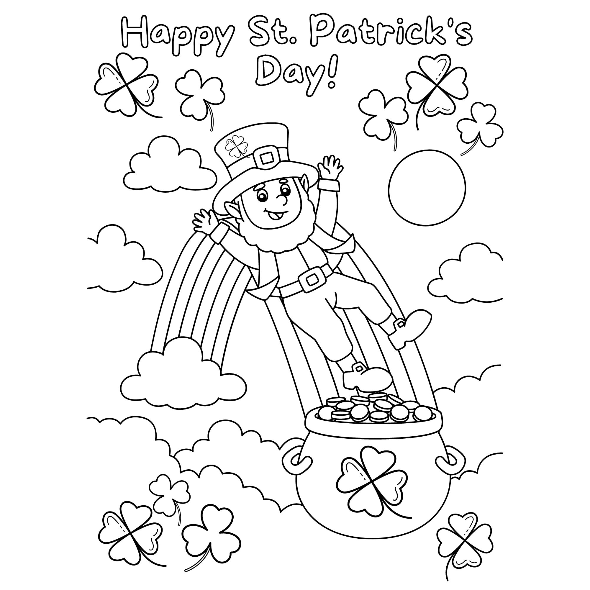 St Patrick's Day Printable Coloring Pages Set of 6 - Etsy