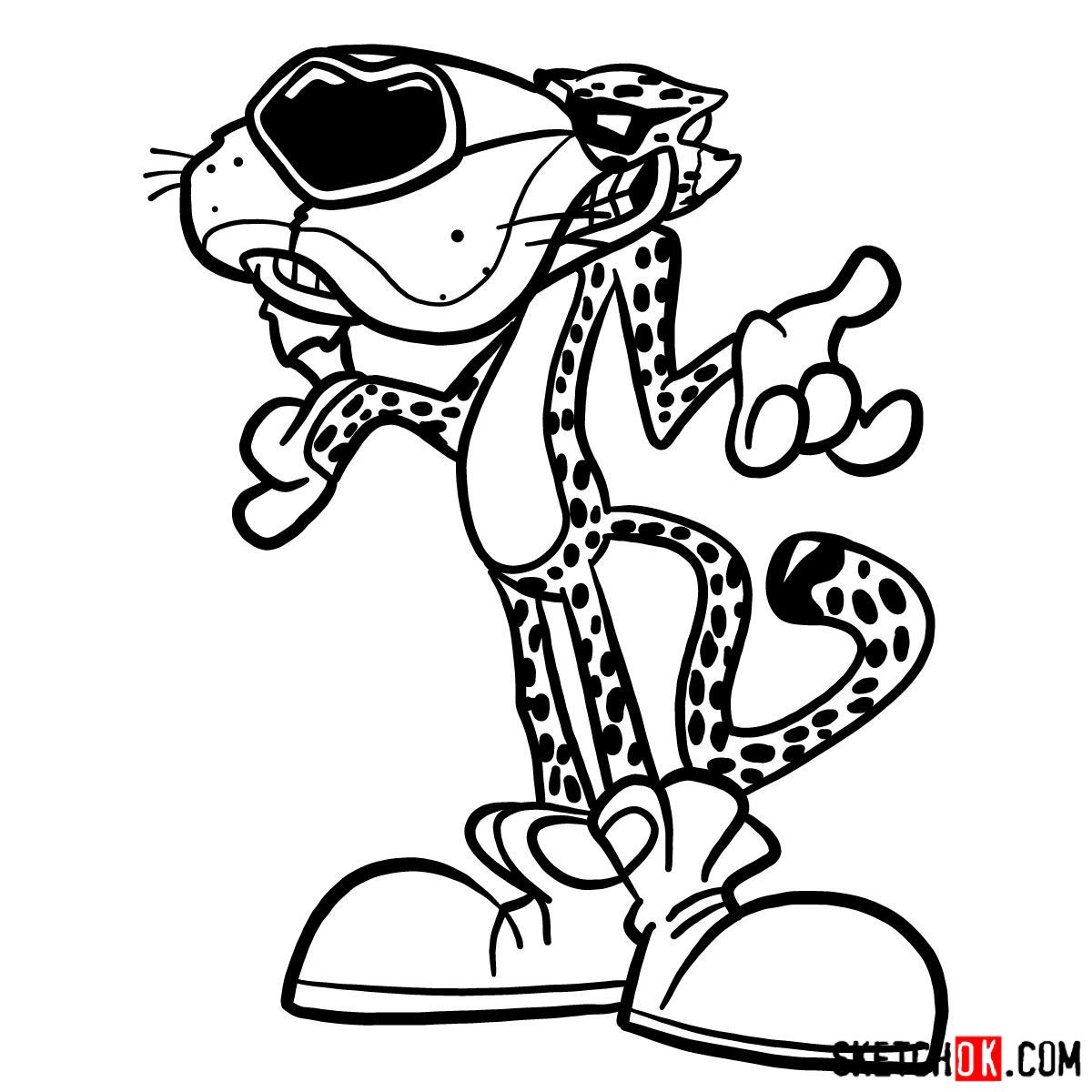 How to draw Chester Cheetah - SketchOk ...