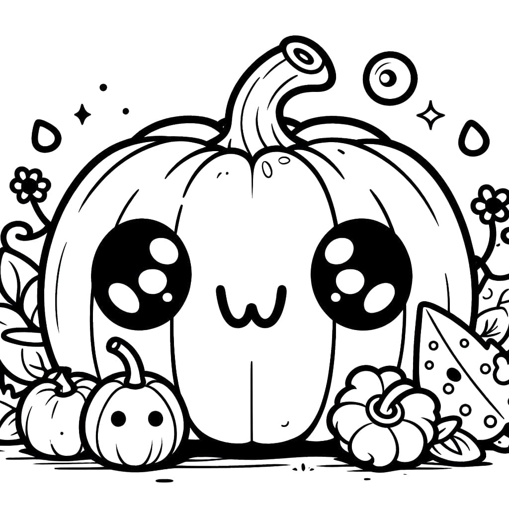 Kawaii Jack O Lantern coloring page ...