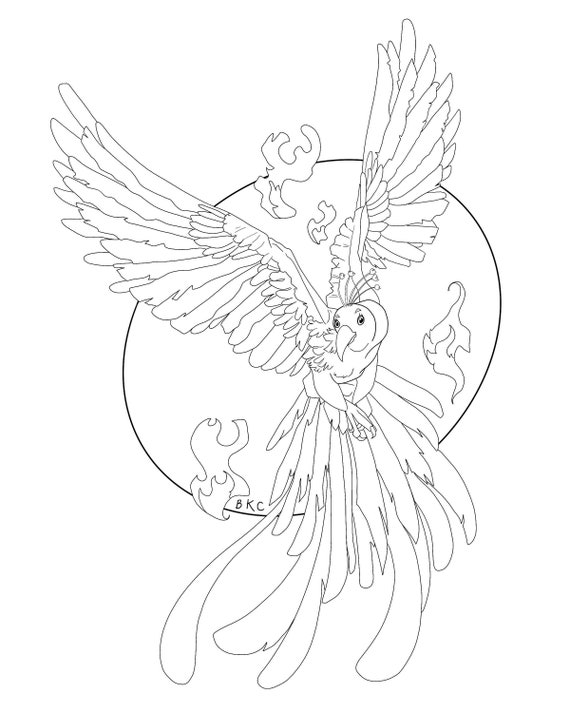 Magical Phoenix Coloring Page coloring ...