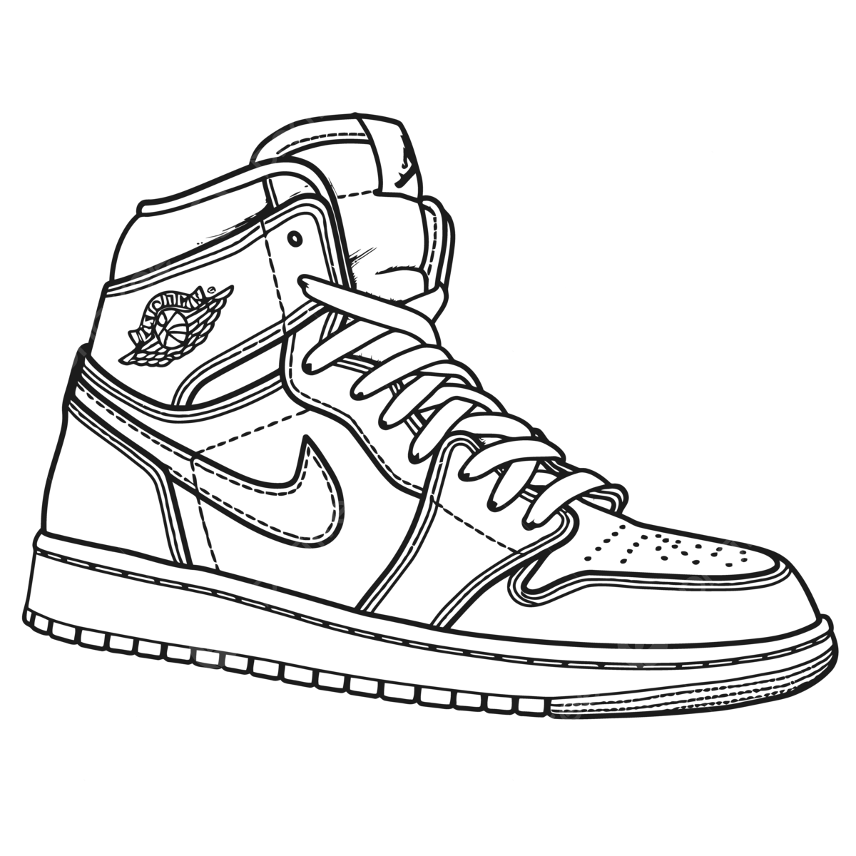 Air Jordan 1 Coloring Pages Fresh Best Of Nike Jordan Shoes Coloring  Outline Sketch Drawing Vector, Wing Drawing, Shoe Drawing, Ring Drawing PNG  and Vector with Transparent Background for Free Download