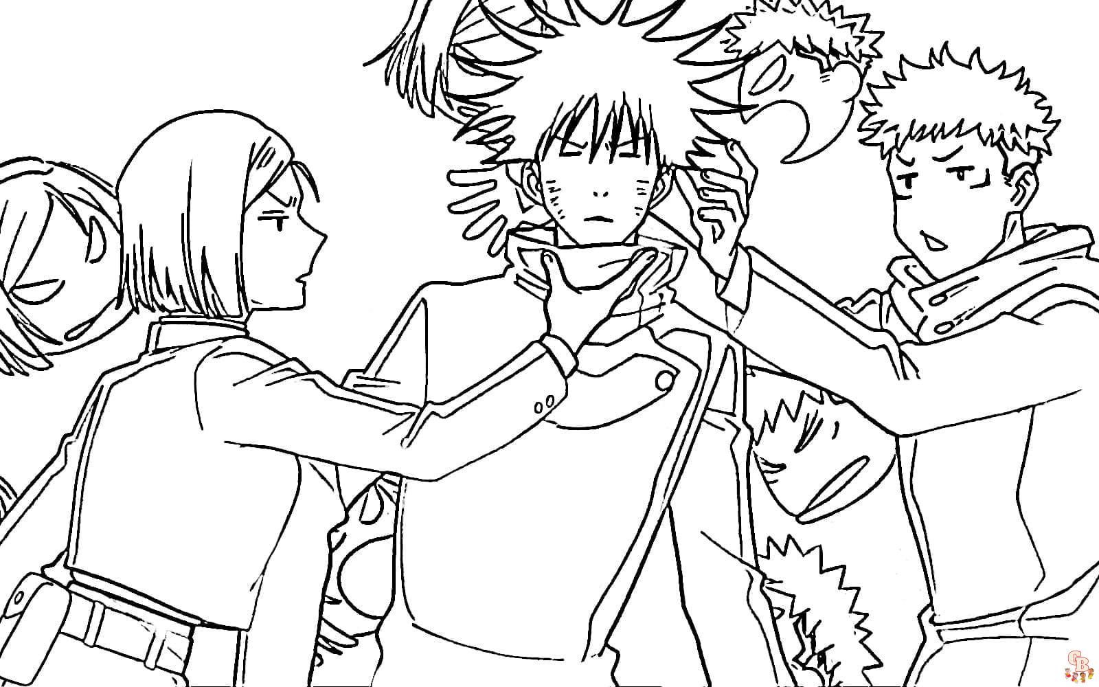 Free Printable and Easy Jujutsu Kaisen Coloring Pages for Kids