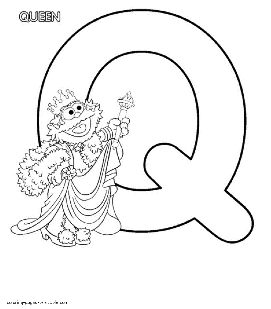 Abby coloring page. The letter Q || COLORING-PAGES-PRINTABLE.COM