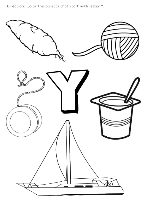 Coloring page for kids letter Y Template | PosterMyWall