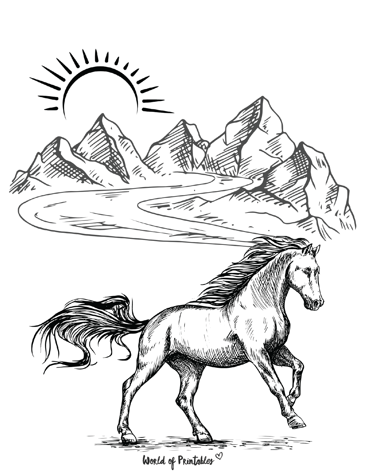 Horse Coloring Pages - World of Printables