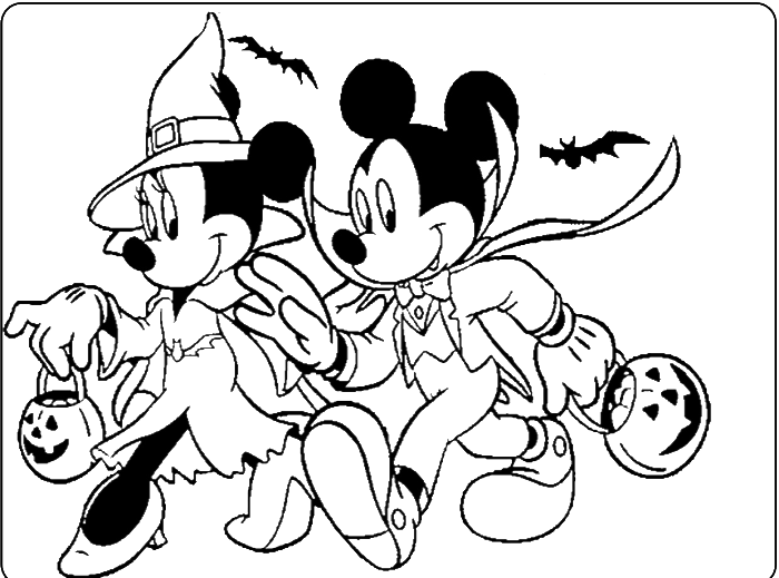 Mickey And Minnie Halloween Coloring For Kids - Mickey Mouse Coloring Pages  : KidsD… | Halloween coloring pages, Halloween coloring, Disney halloween  coloring pages