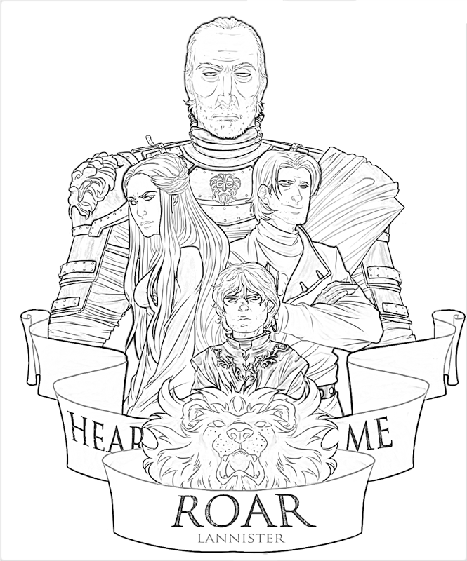 House Lannister game of thrones coloring pages - Clip Art Library