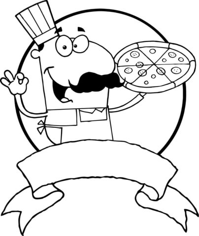 Italian Pizza Chef coloring page | Free Printable Coloring Pages
