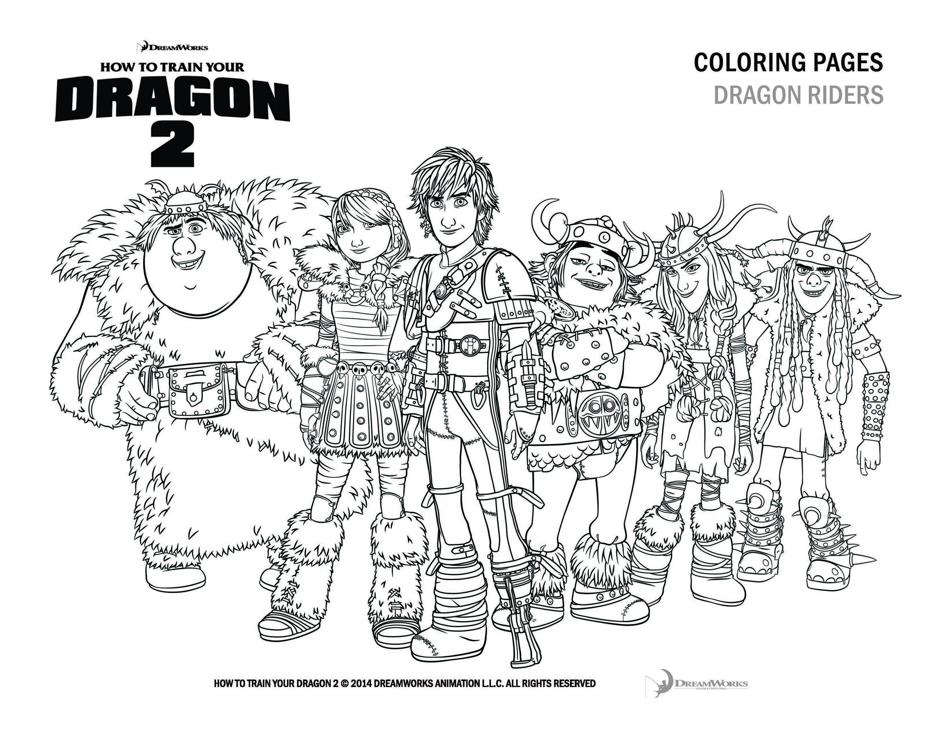 How to Train Your Dragon 2 coloring pages and activity sheets