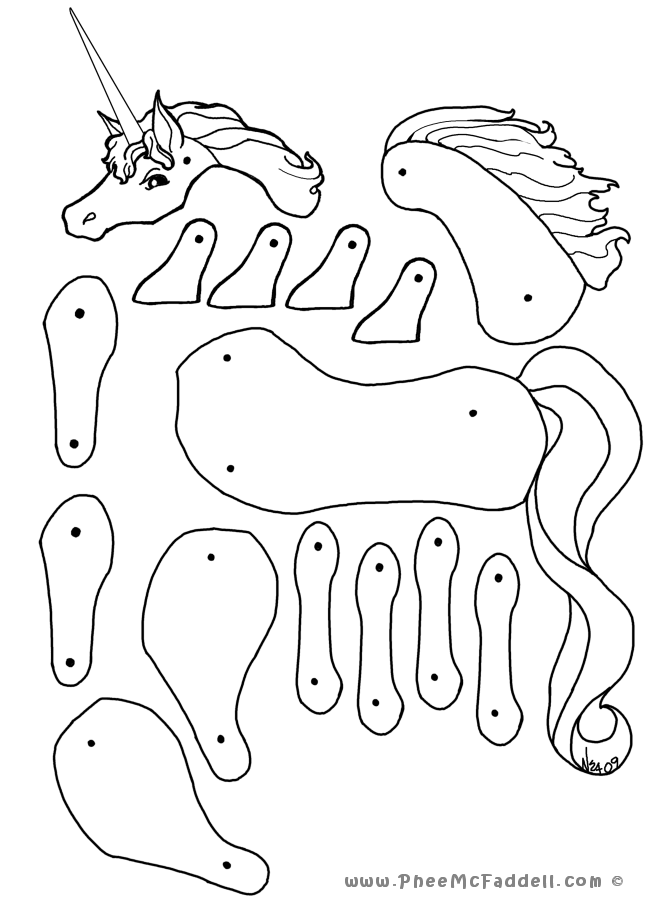 Unicorn Puppet Coloring Page