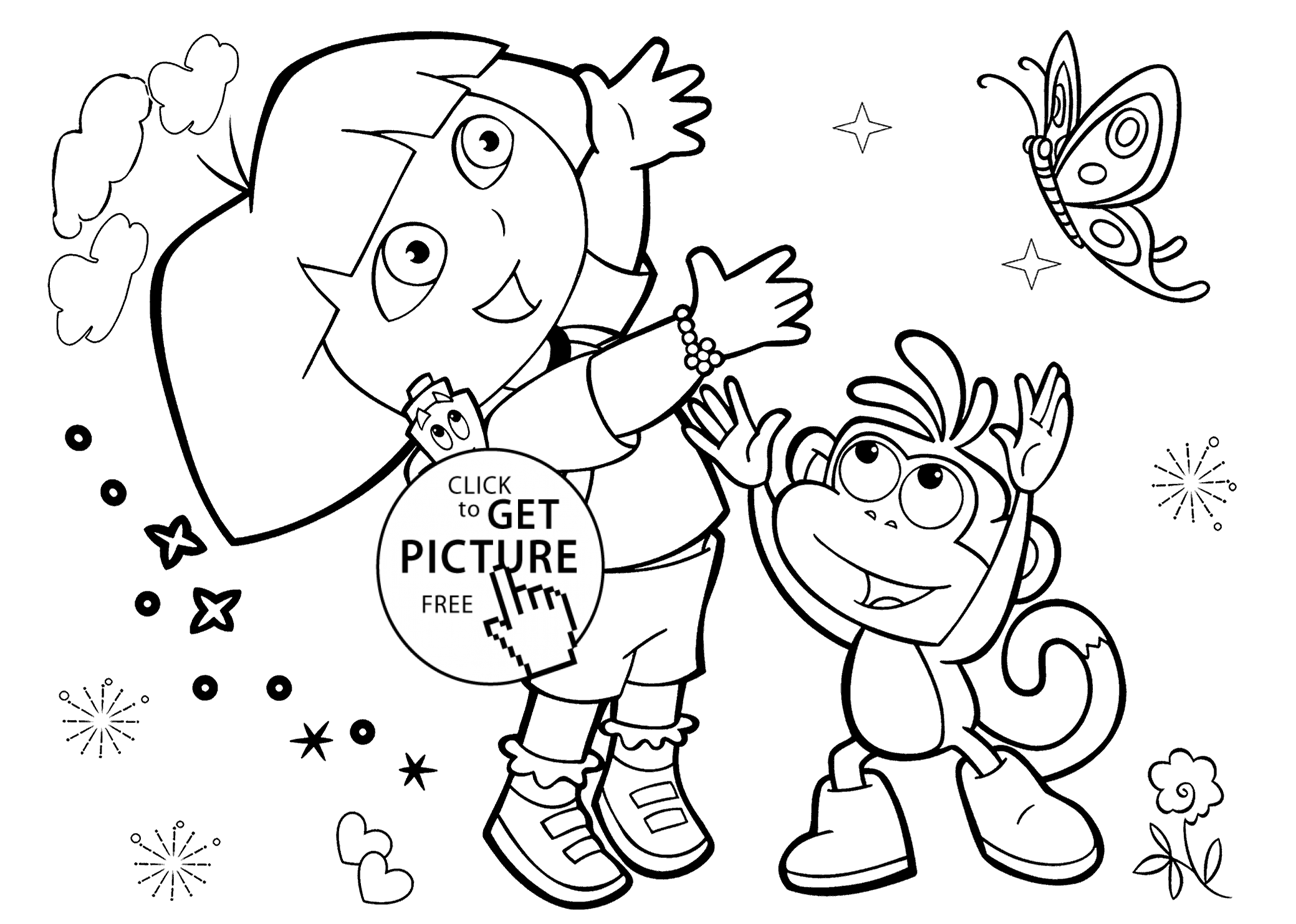 Dora coloring pages with friends printable free | coloing ...