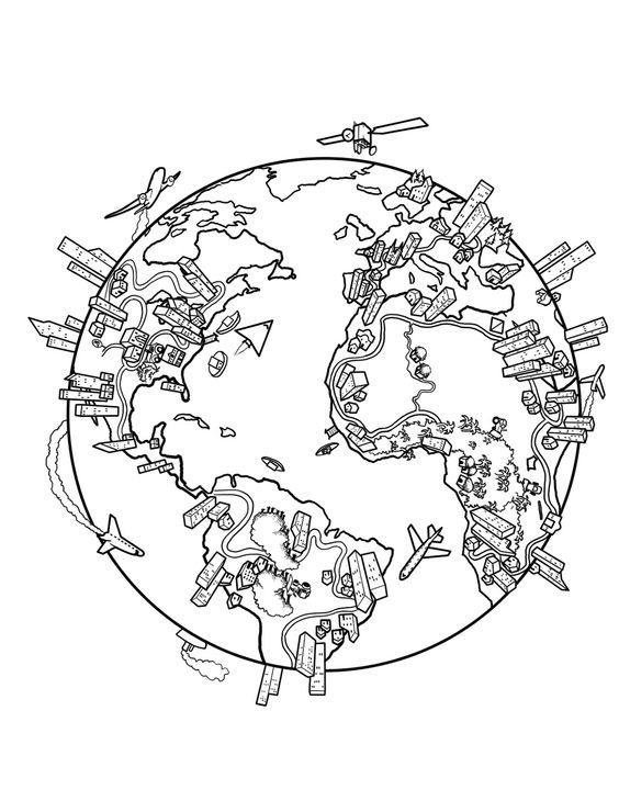 World Map Coloring Page | This is a drawing I did a while back ...