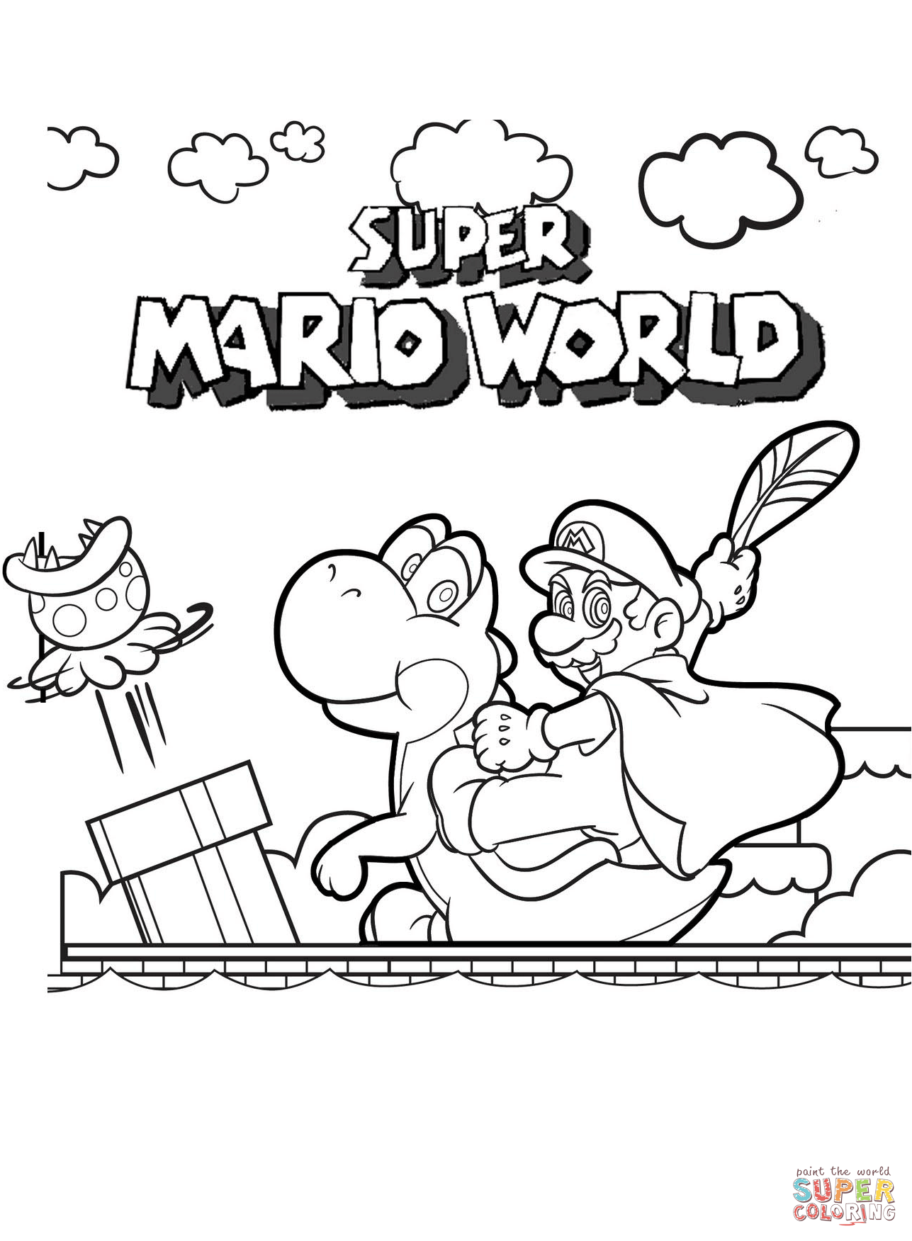 Super Mario World coloring page | Free Printable Coloring Pages