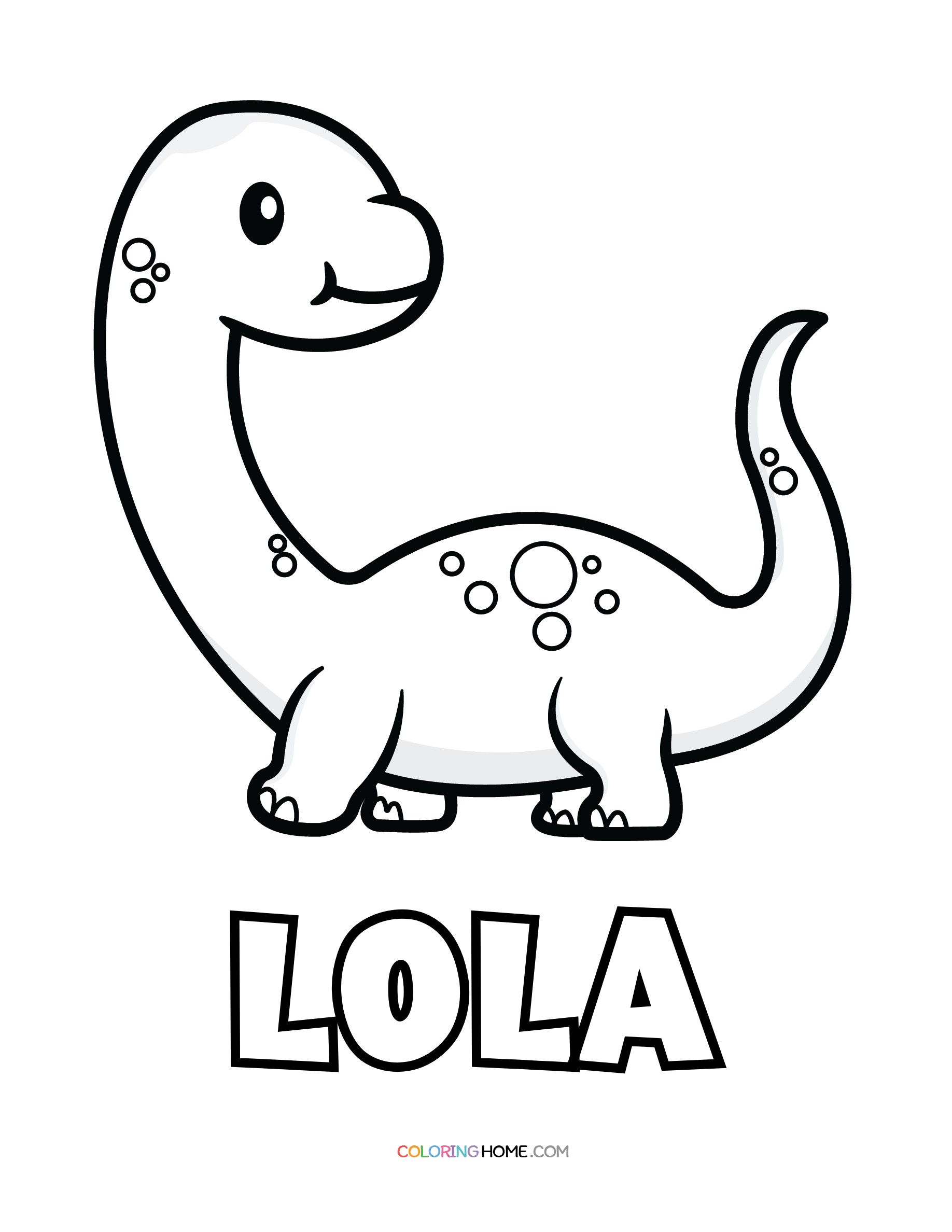 Lola dinosaur coloring page