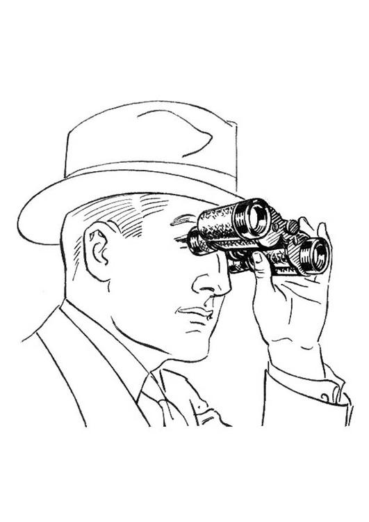 Coloring Page man with binoculars - free printable coloring pages - Img  18820