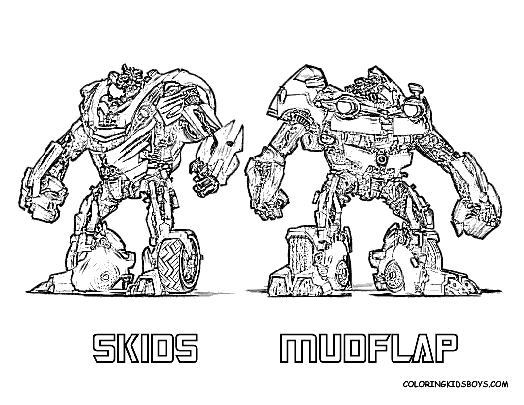 Jarvis Varnado: Skids & Mudflap Transformers Coloring Pages