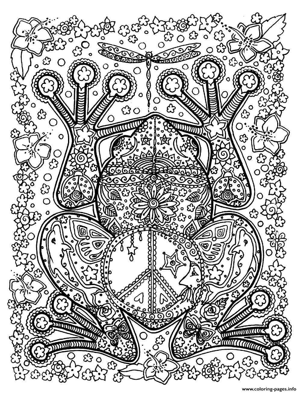 Print adult animals big frog Coloring pages