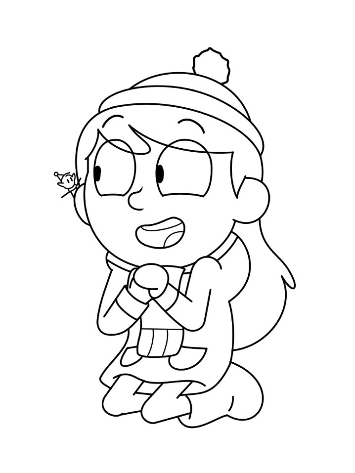 Hilda Smiling Coloring Page - Free Printable Coloring Pages for Kids