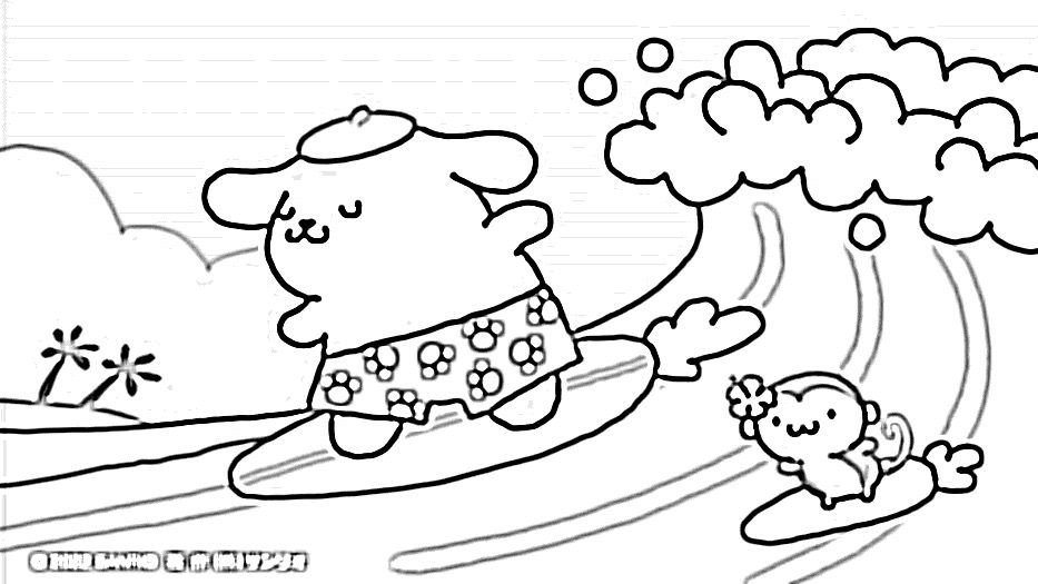 Pompompurin Sanrio coloring page em 2022